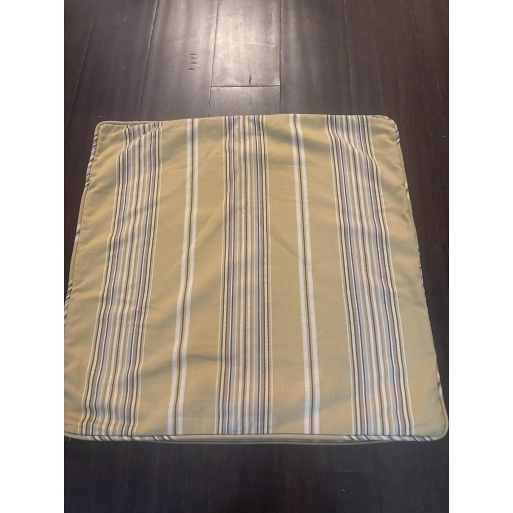 Pottery Barn Striped White & Tan Striped‎ Pillow Cover 20"x 20"